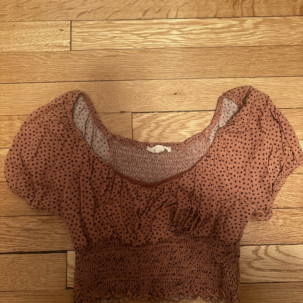 Brown patterned blouse